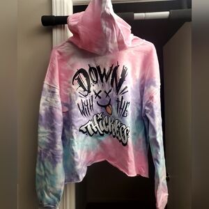 Peachy Athletic "Down‎ With The Thickness" Tie-dye Crop Hoodie Large Brand New